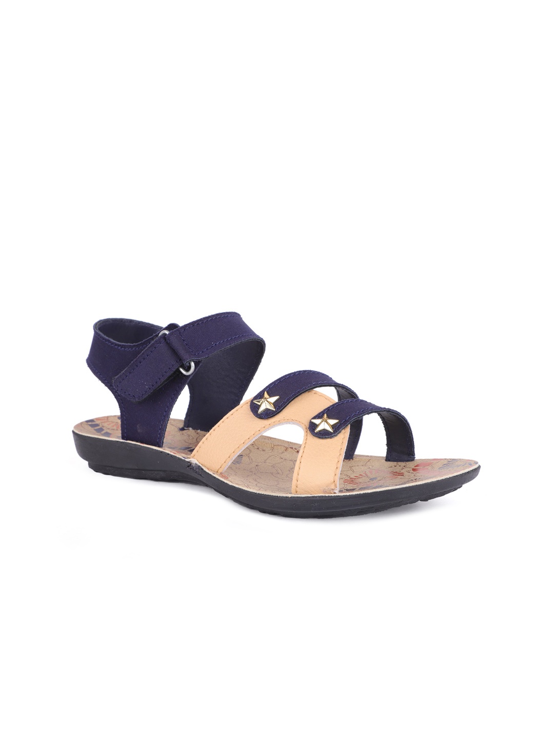 

FABBMATE Women Blue Open Toe Flats with Buckles