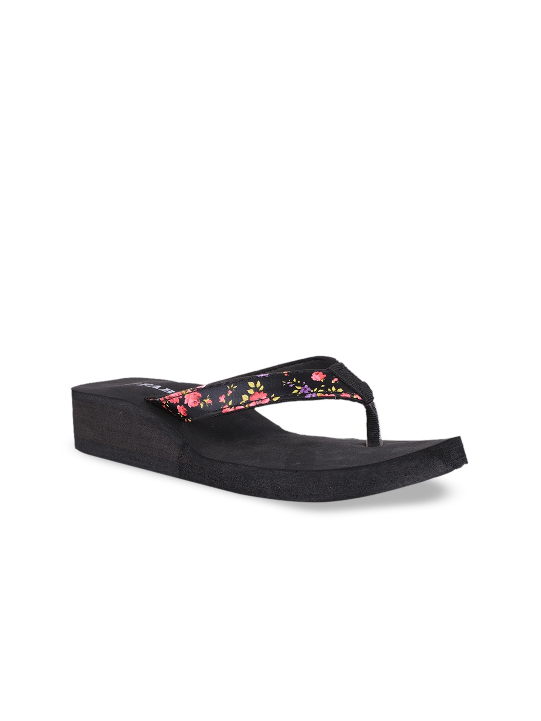 

FABBMATE Women Black Printed T-Strap Flats