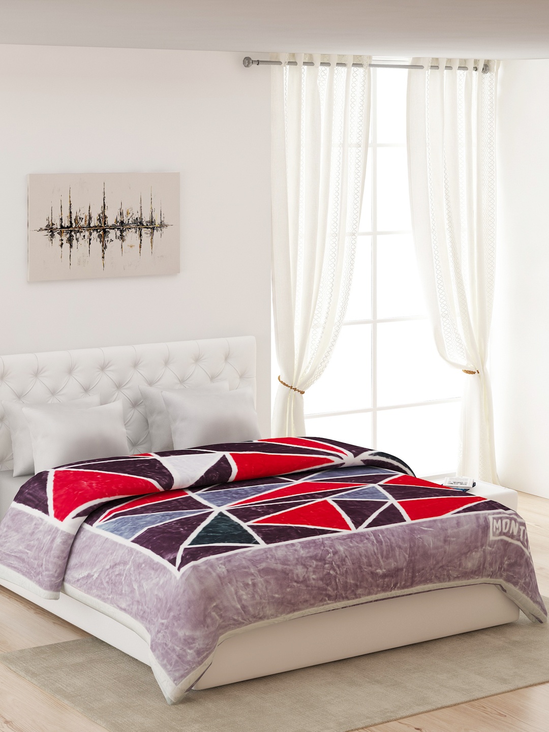 

Monte Carlo Multicoloured Printed 950 GSM Heavy Winter Double Bed Blanket, Multi
