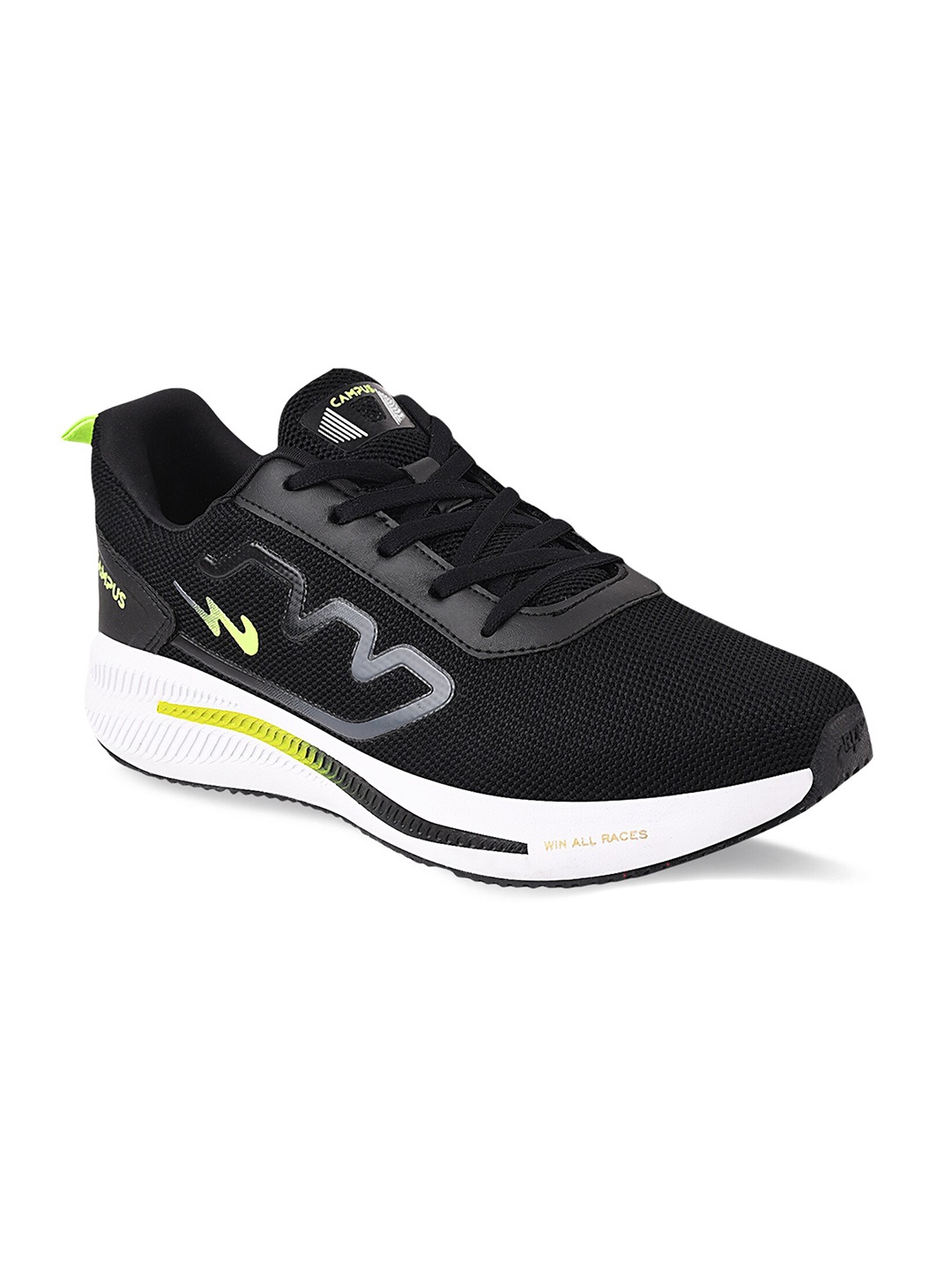

Campus Men Black Mesh Running Shoes