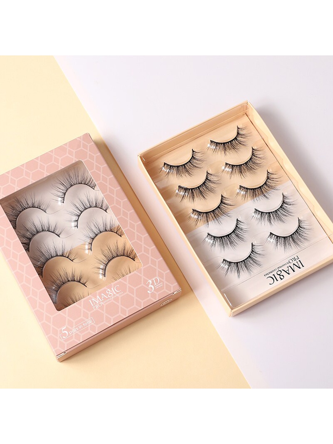 

IMAGIC Women Handmade 3D False Eyelash Kit - F01 5 Pairs, Black