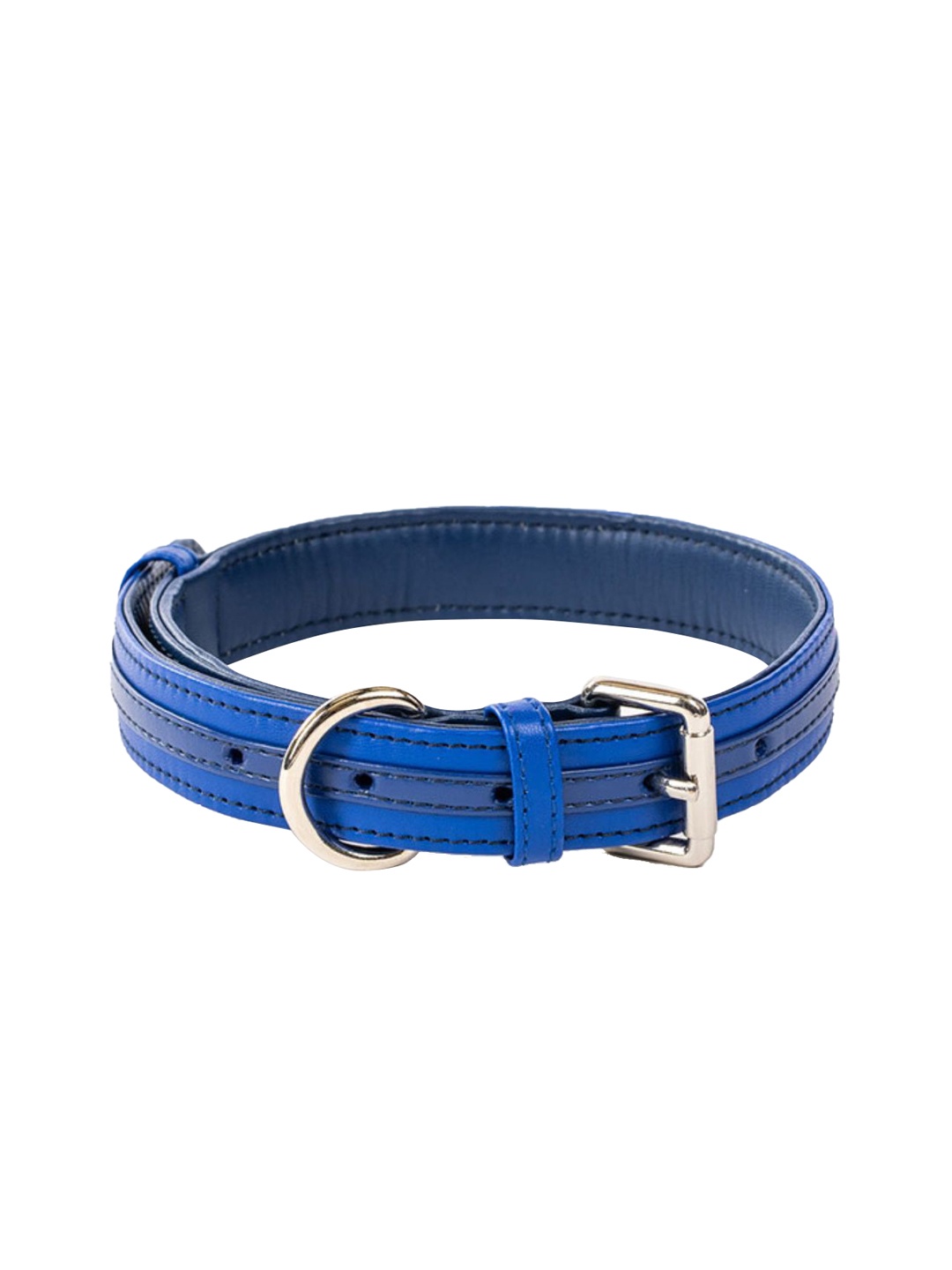 

thepawpstarco Kids Navy Blue Solid Dog Collars