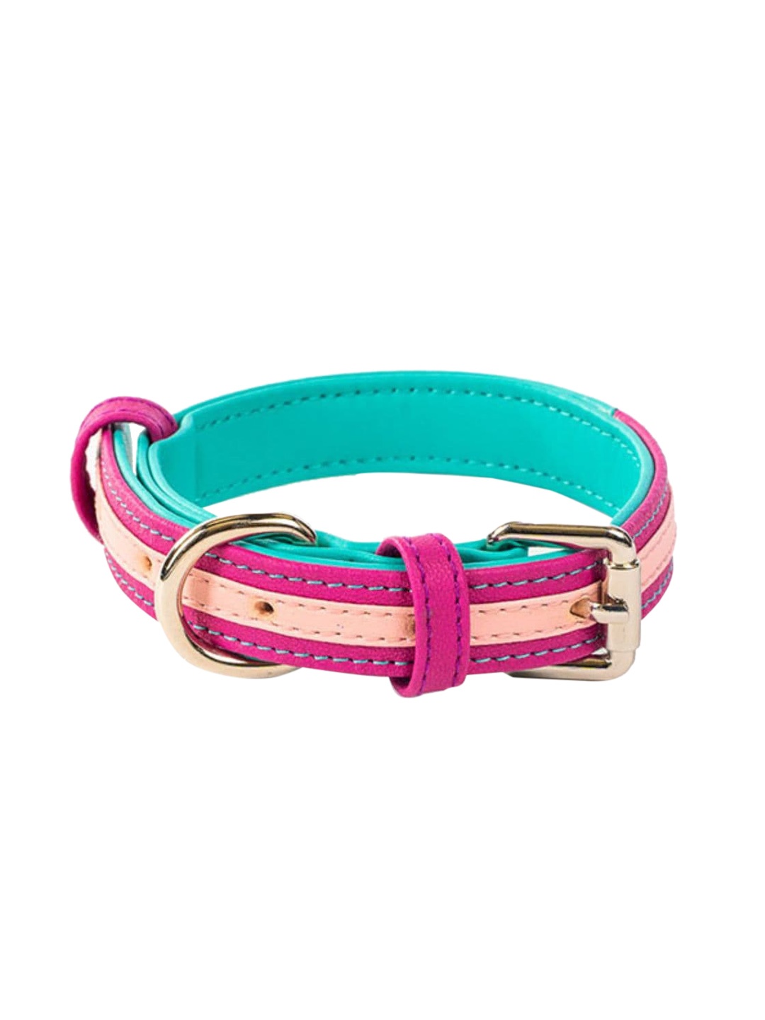 

thepawpstarco Fuchsia-Pink Self-Design Dog Collar