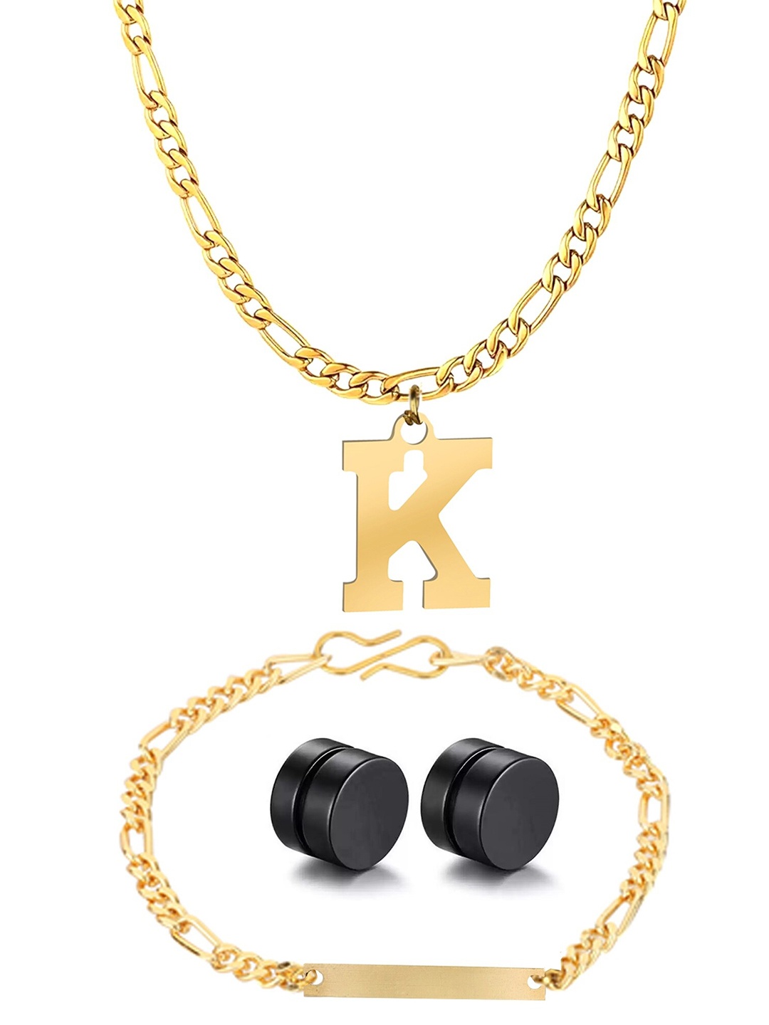

Goldnera Men Gold-Toned & Black Brass Gold-Plated Chain