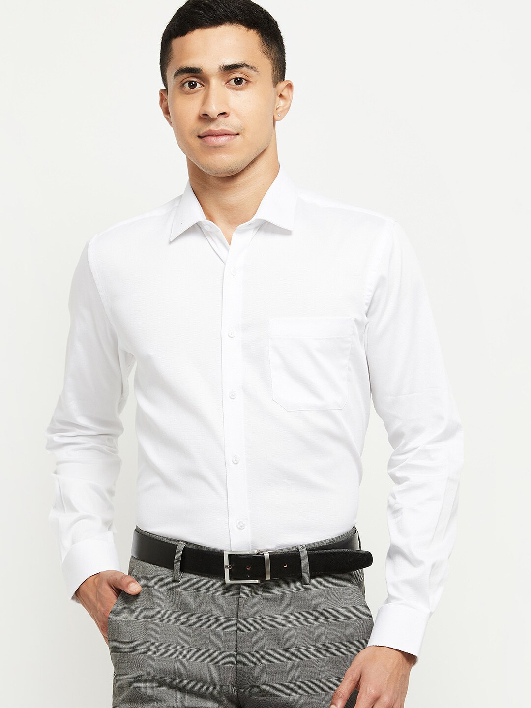 

max Men White Casual Shirt