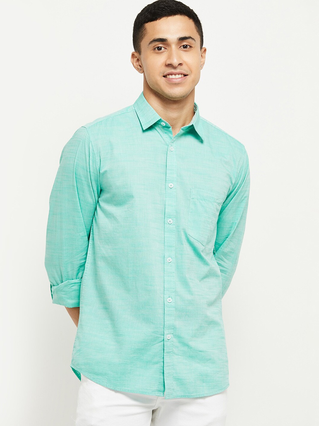 

max Men Green Casual Shirt