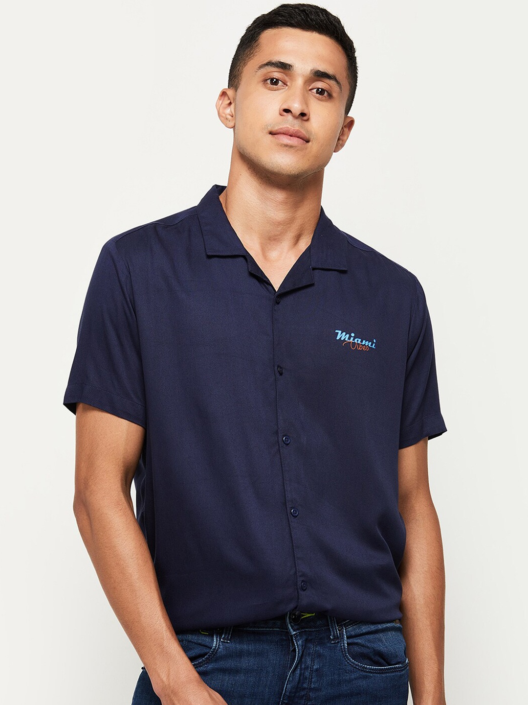 

max Men Blue Casual Shirt
