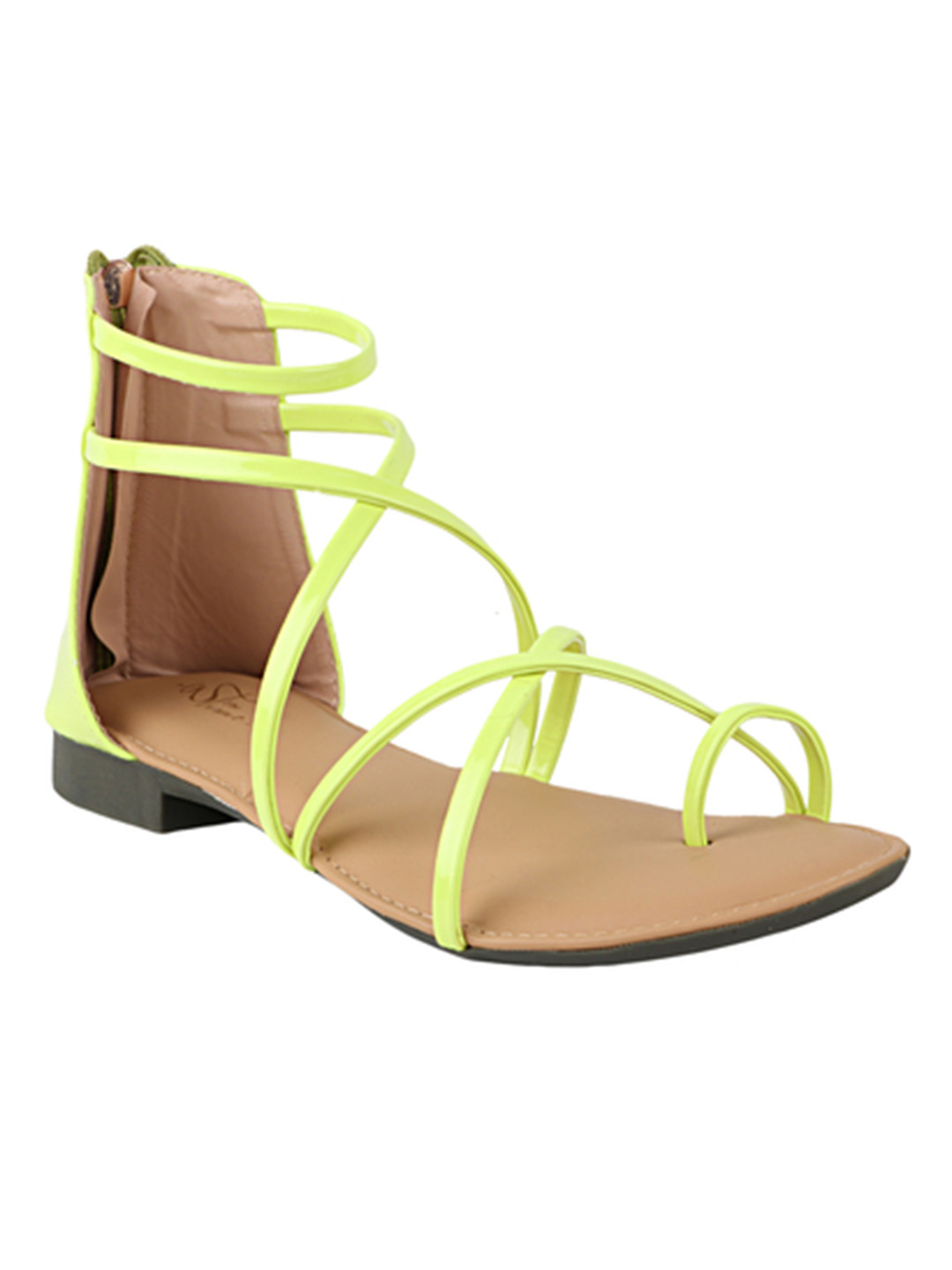 

THE WHITE POLE Women Gladiators Flats, Yellow