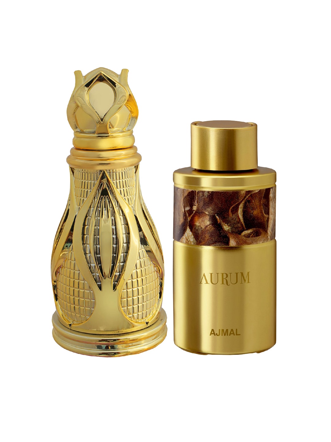 

Ajmal Set of Khofooq 18 ml & Aurum Concentrated Perfumes 10 ml, Gold