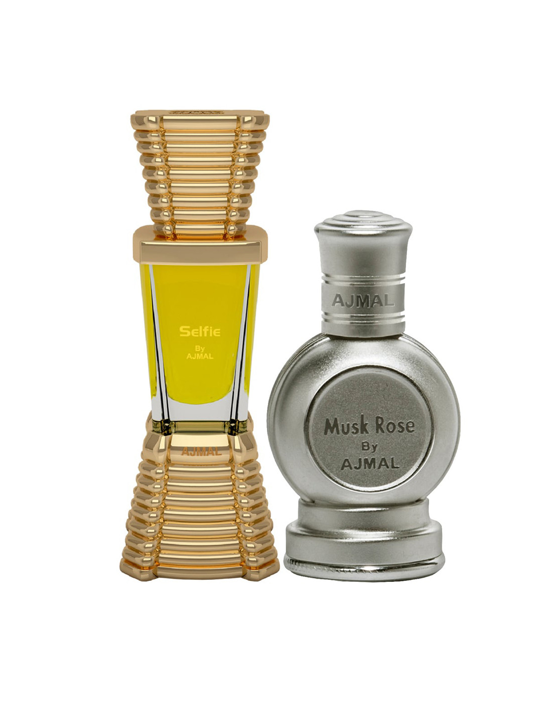 

Ajmal Set of Selfie Concentrated Perfume 10 ml & Musk Rose Concentrated Perfume 12 ml, Yellow