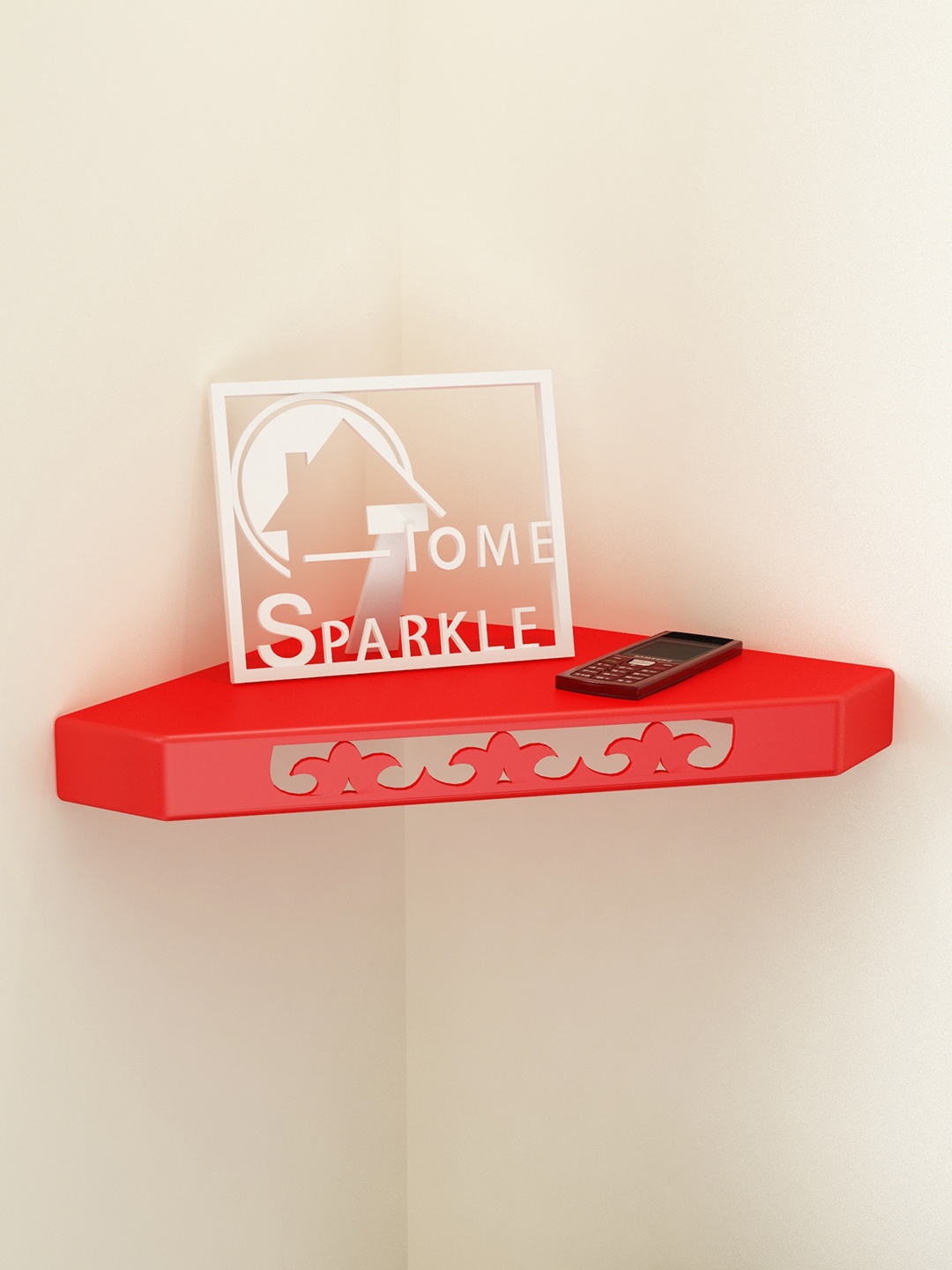 

Home Sparkle Red Corner Wall Shelf