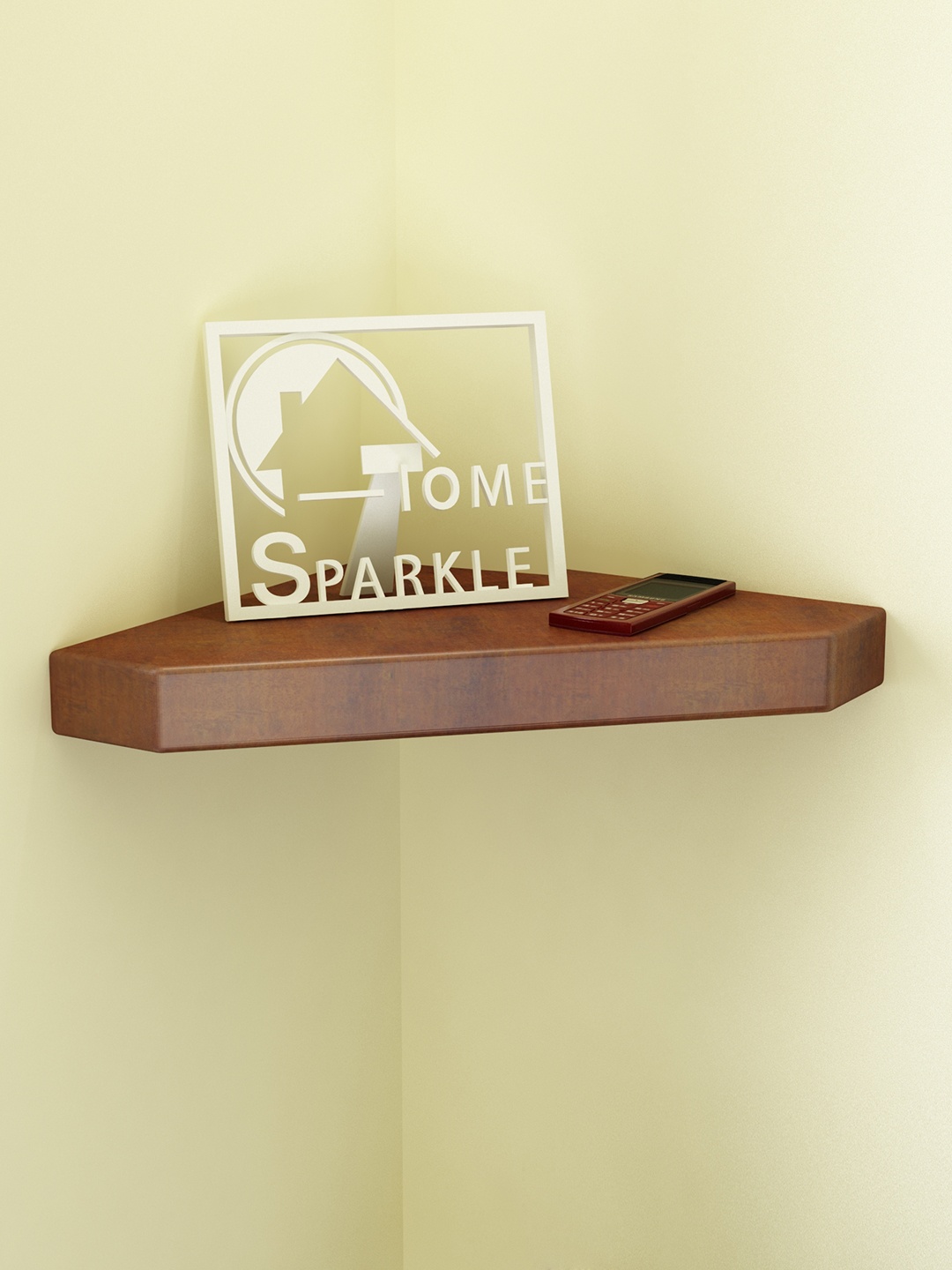 

Home Sparkle Brown Corner Wall Shelf