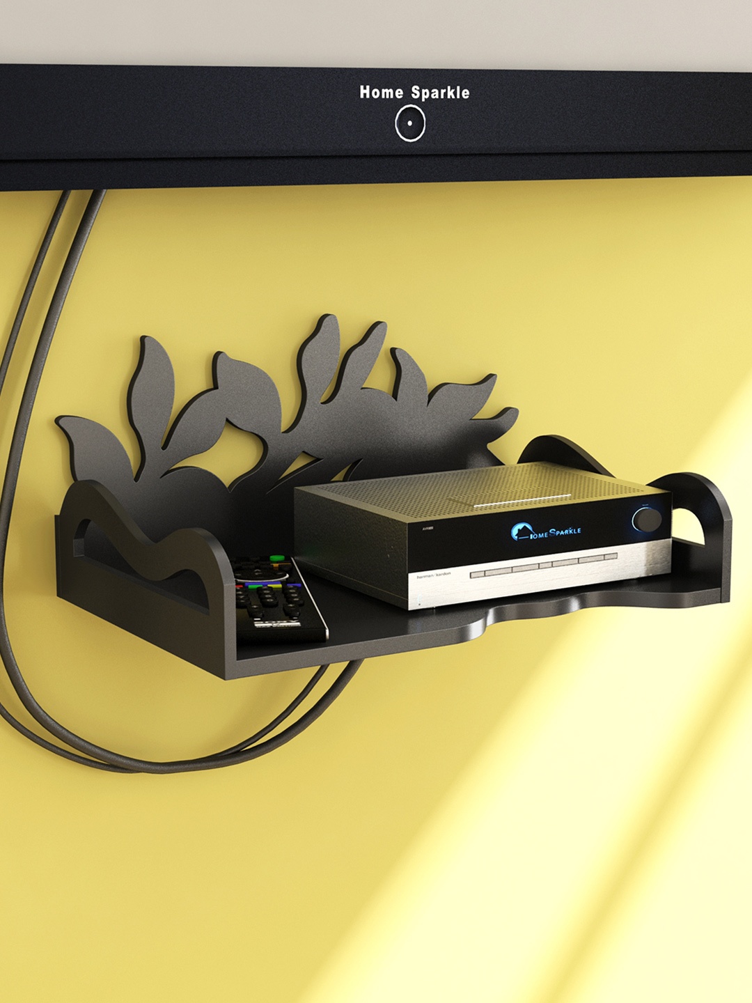 

Home Sparkle Black Carved Set Top Box Holder