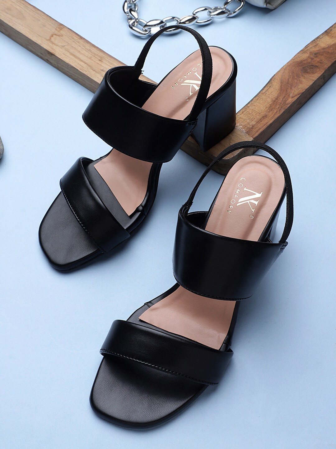

NK COMFORT Women Black Party Block Sandals