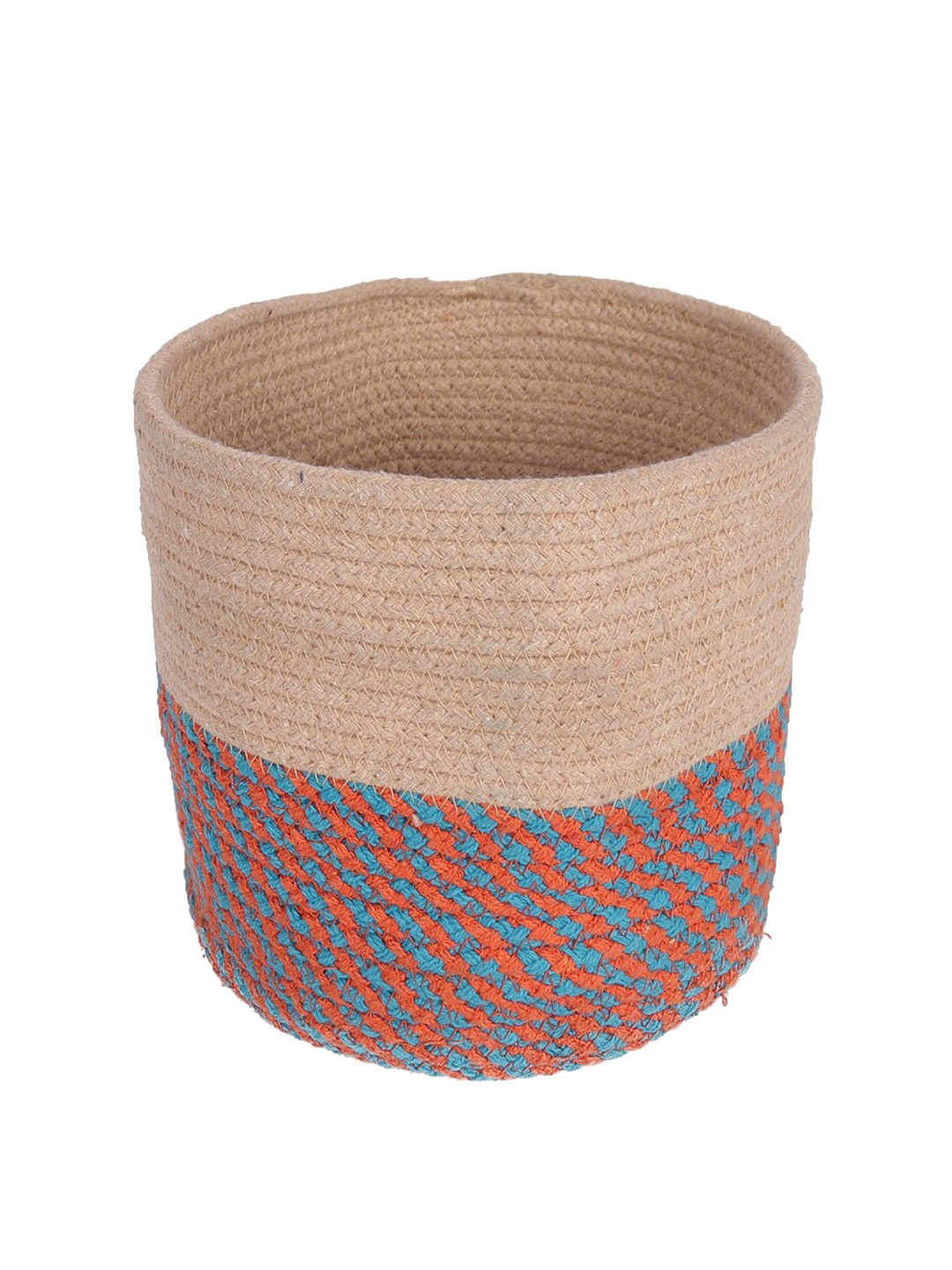 

ASTRID Beige & Orange Self-Design Jute Laundry Bag