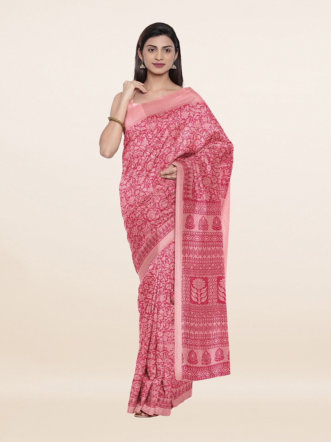 

Pothys Pink Floral Saree