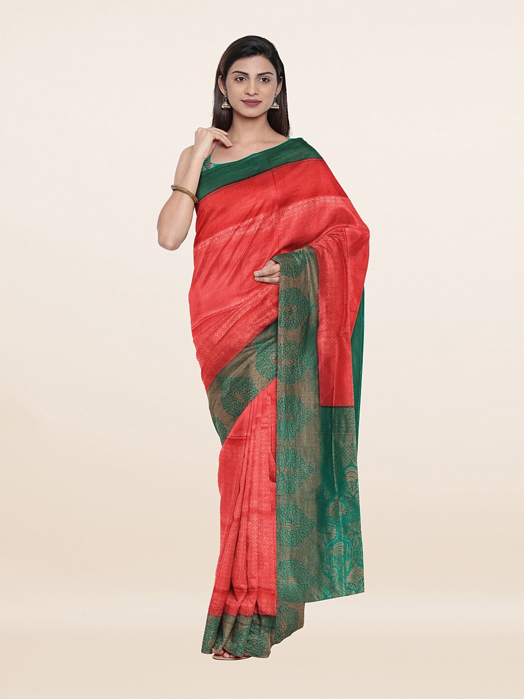 

Pothys Pink Woven Design Zari Art Silk Saree