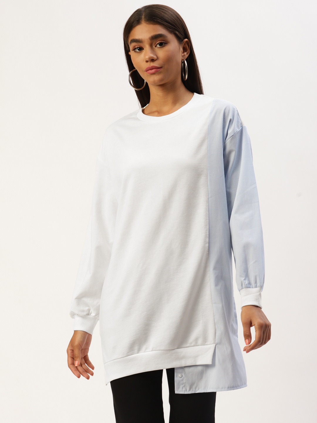 

LC Waikiki White Shirt Style Top with Asymmetric hemline