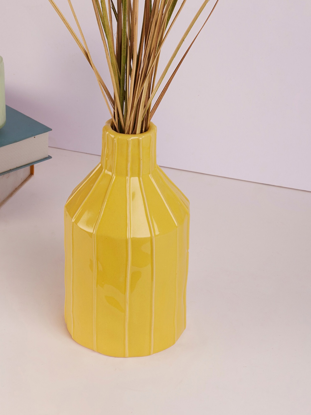 

HomeTown Yellow Solid Ceramic Vase