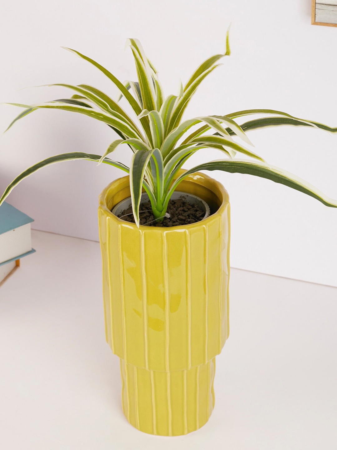 

HomeTown Lime Green Alura Ceramic Planter