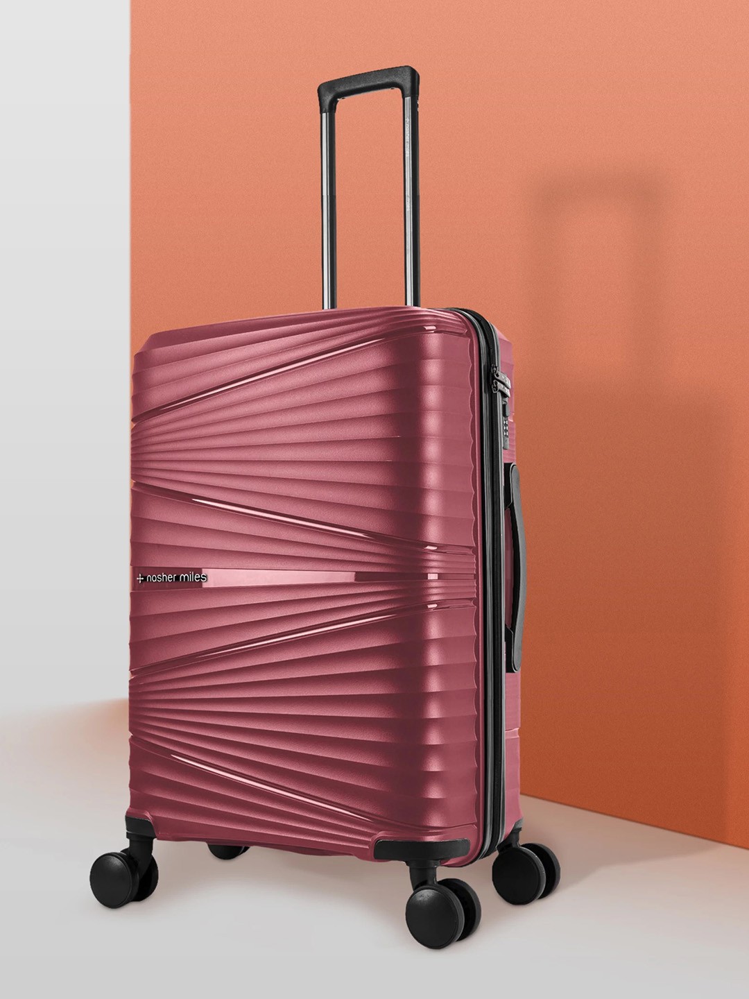 

Nasher Miles Maroon Textured Trolley Bags