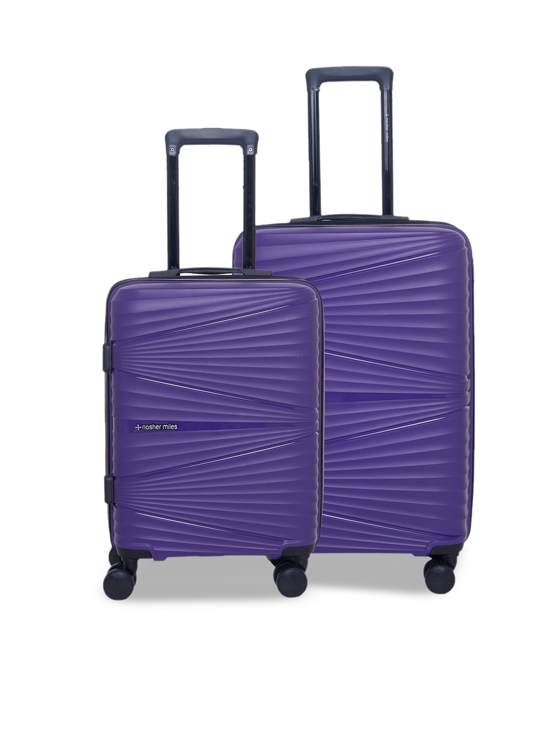 

Nasher Miles Set Of 2 Navy Blue Solid Hard-Sided Trolley Bags