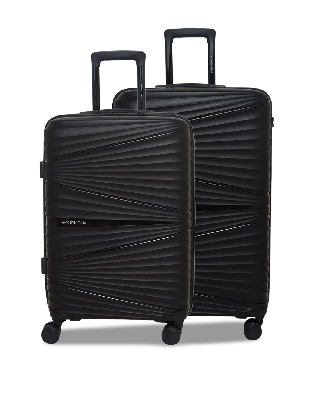 

Nasher Miles Set Of 2 Solid Hard-Sided Medium Trolley Bag, Black
