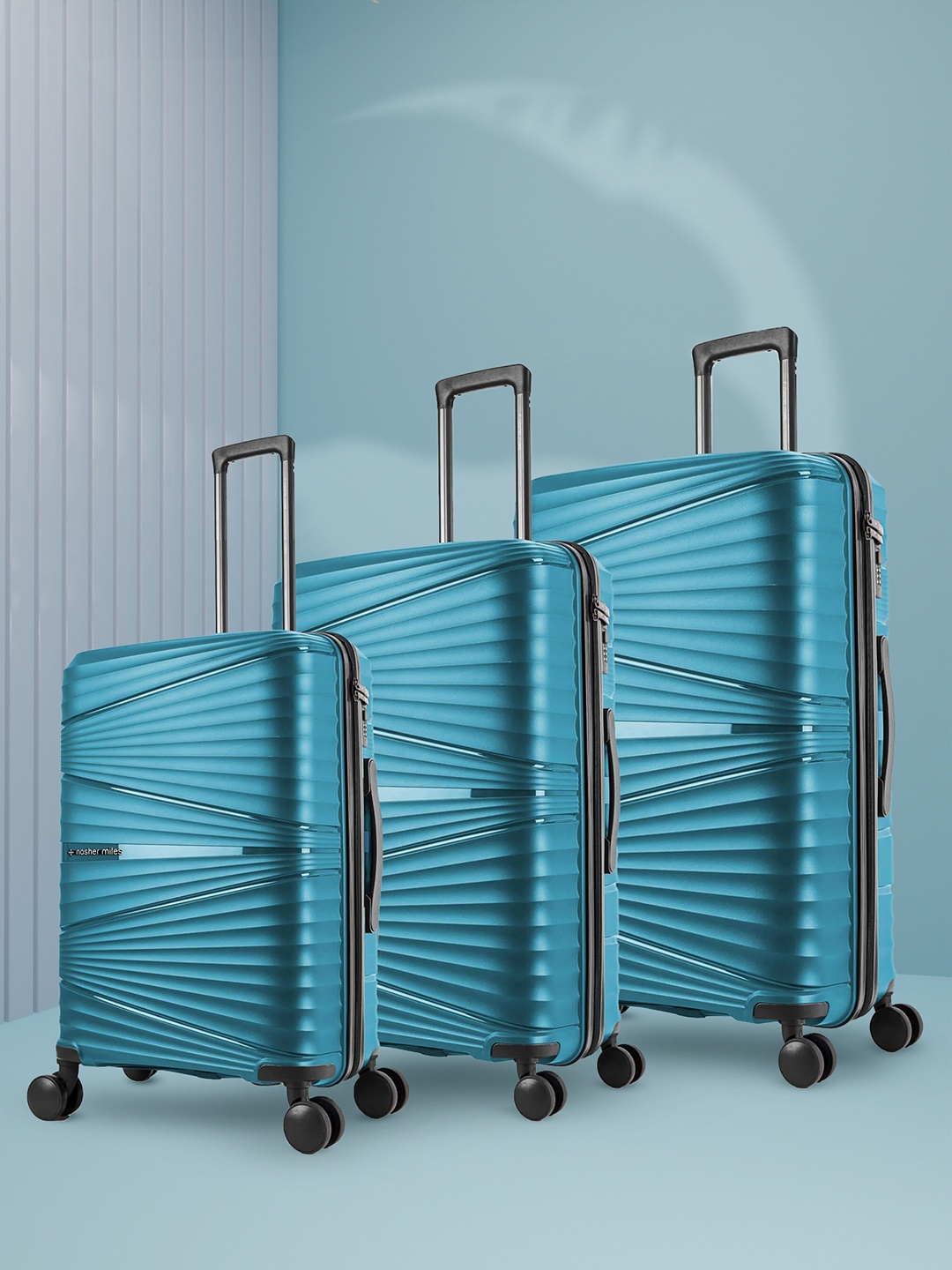 

Nasher Miles Set Of 3 Green Solid Hard-Sided Trolley Bags
