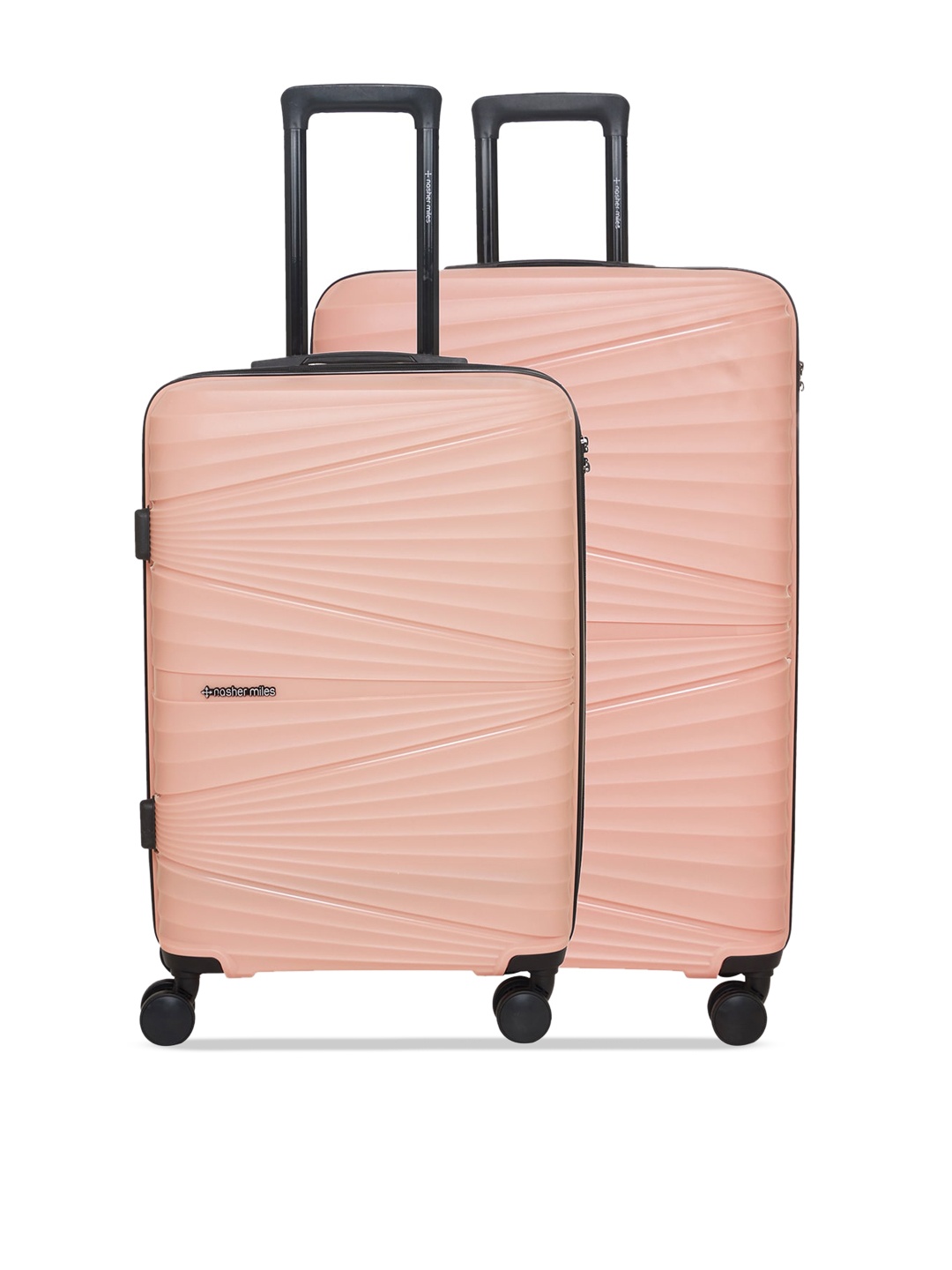

Nasher Miles Set Of 2 Mumbai Solid Hard-Sided Medium Trolley Suitcase, Peach