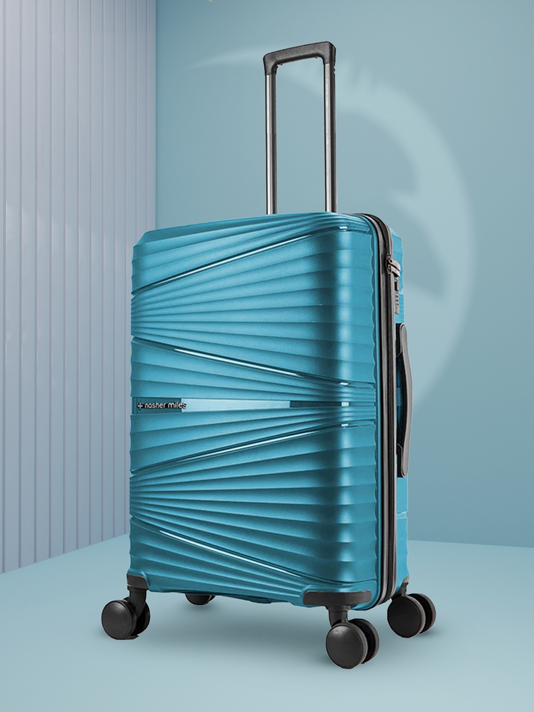 

Nasher Miles Green Solid Hard-Sided Small Trolley Suitcase