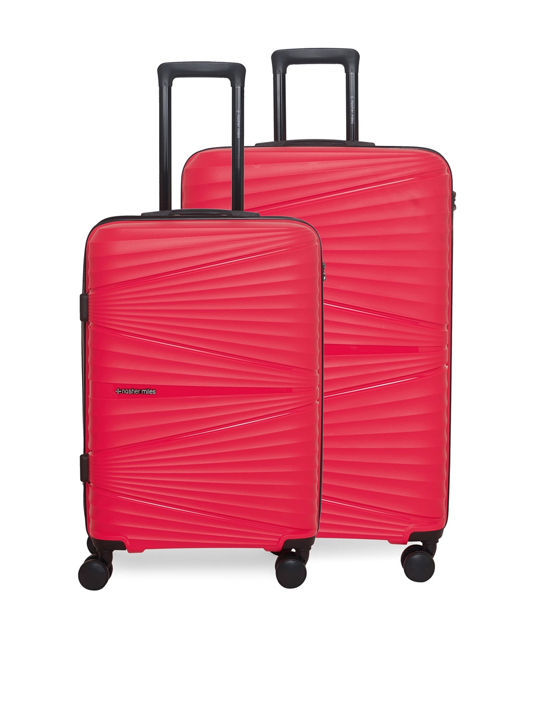 

Nasher Miles Set Of 2 Solid Hard-Sided Trolley Suitcase, Red