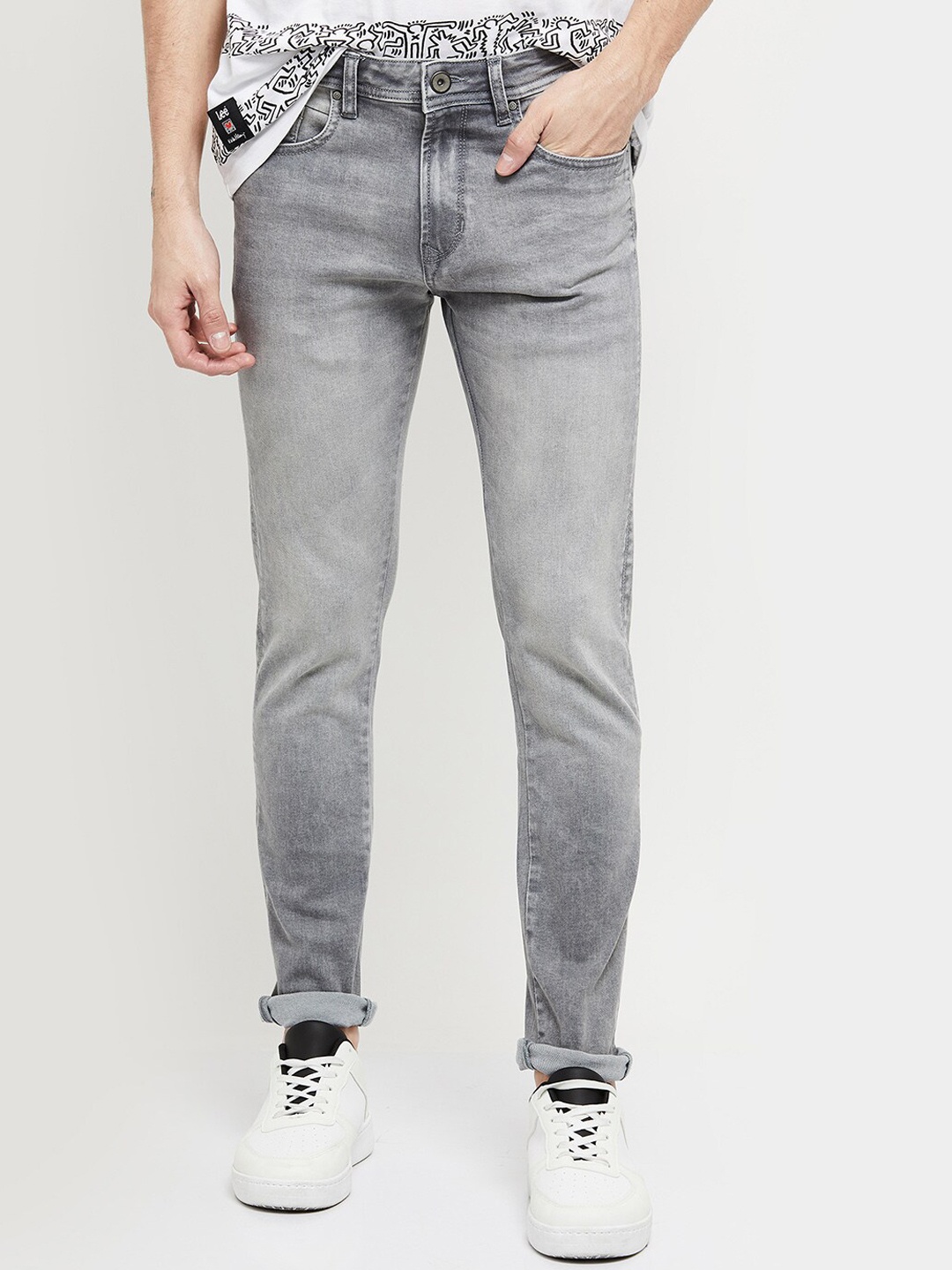 

max Men Grey Heavy Fade Jeans