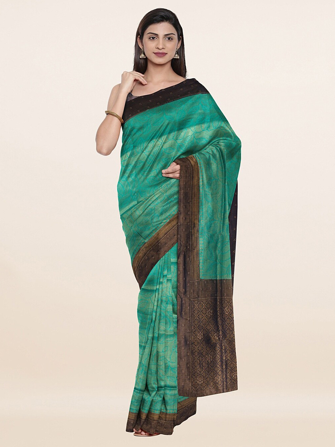 

Pothys Green & Blue Woven Design Zari Art Silk Saree