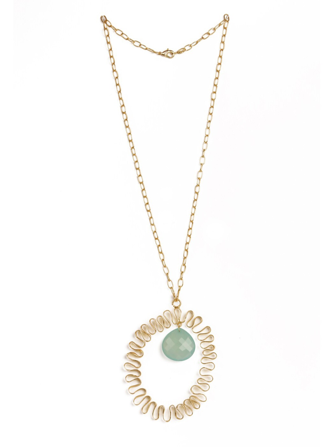 

STILSKII Unisex Gold-Toned & Green Brass Gold-Plated Necklace