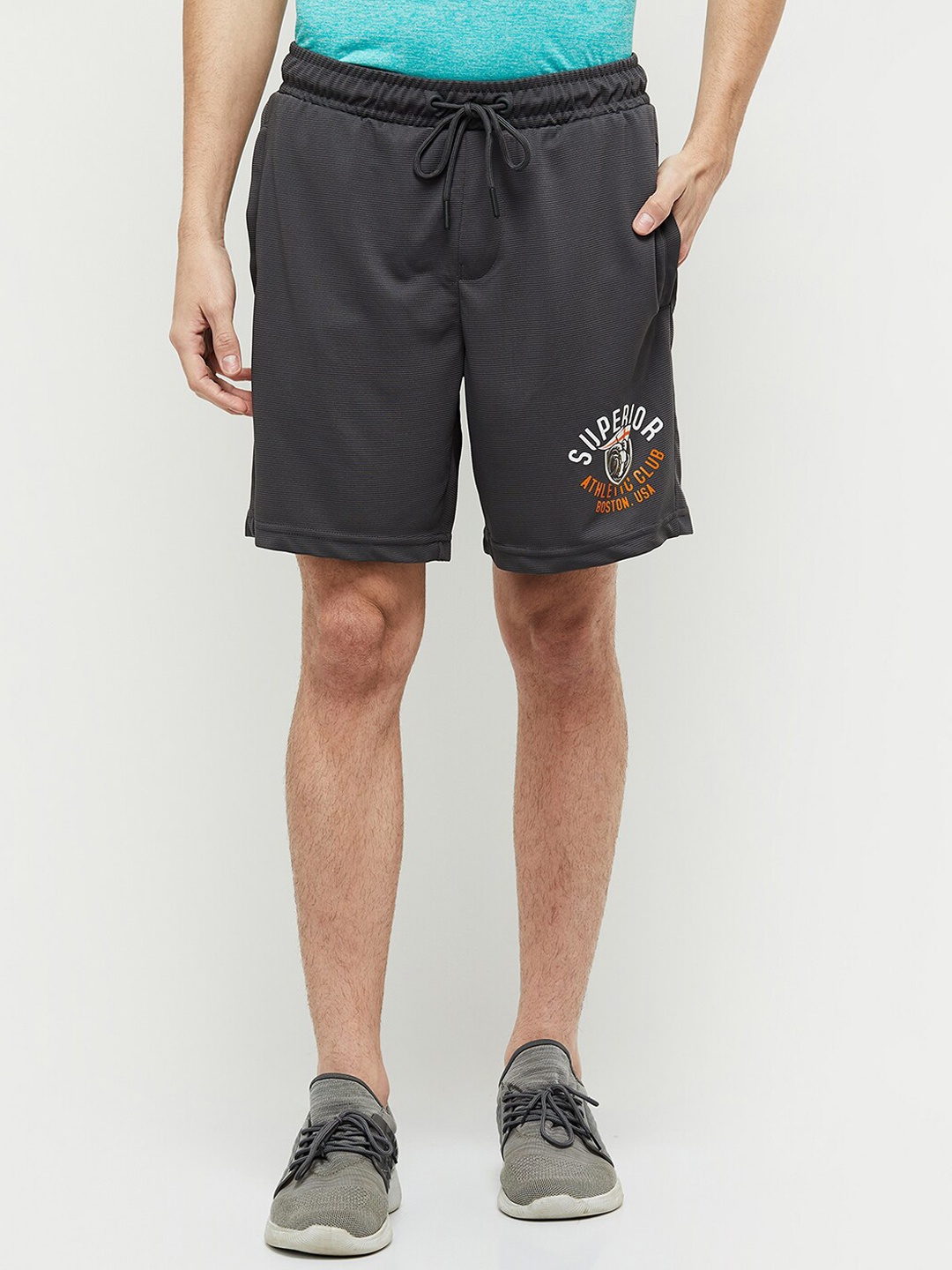 

max Men Grey Sports Shorts