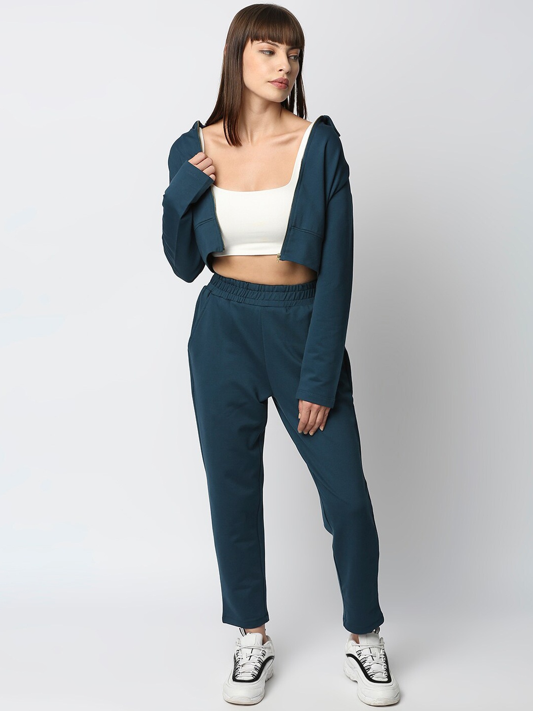 

Disrupt Women Blue Solid Cotton Co-Ords