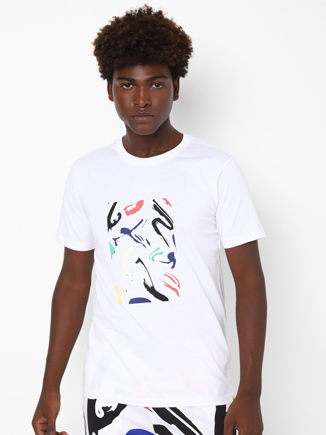 

FOREVER 21 Men White Printed T-shirt