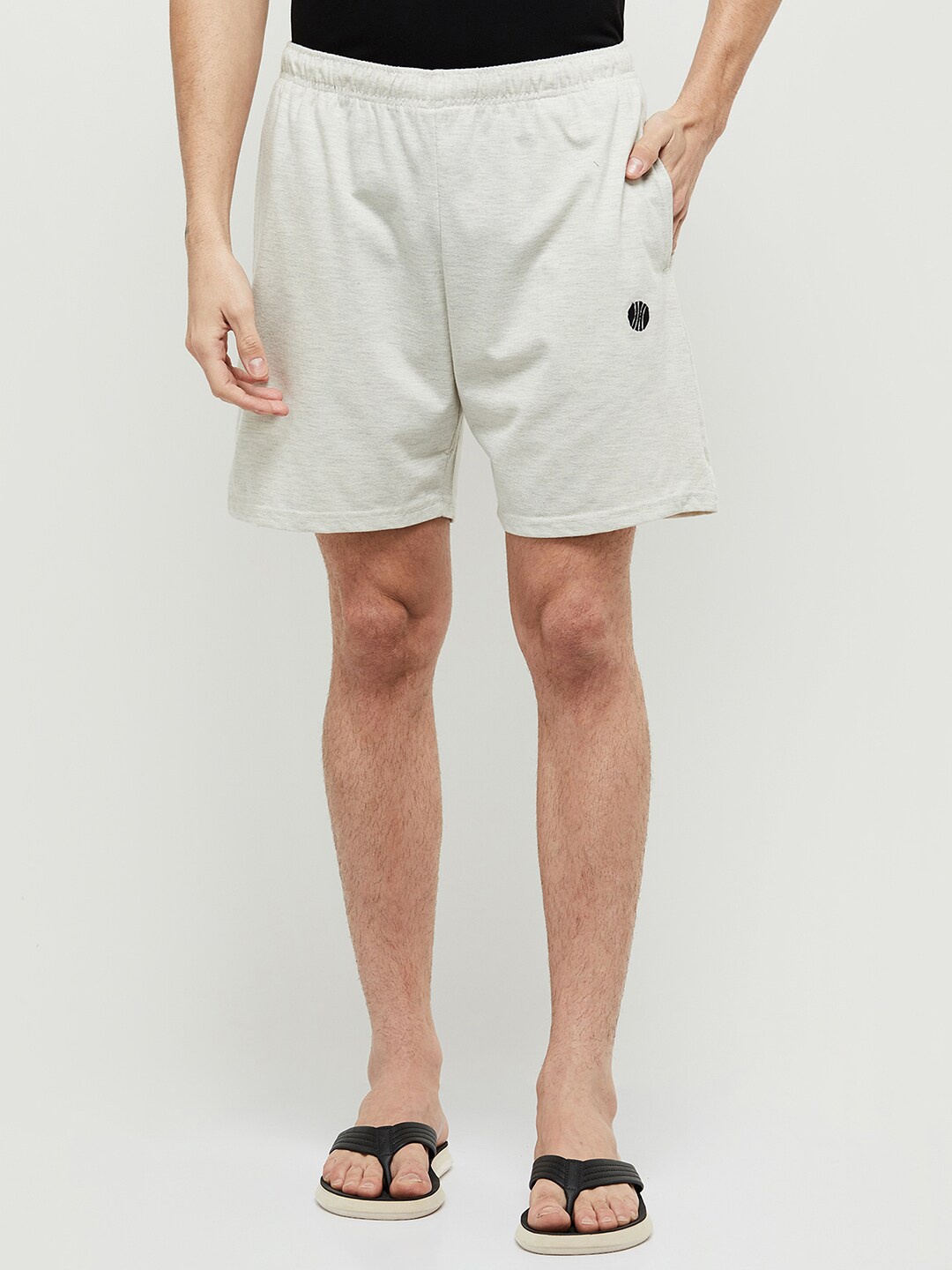 

max Men Cream-Coloured Printed Lounge Shorts