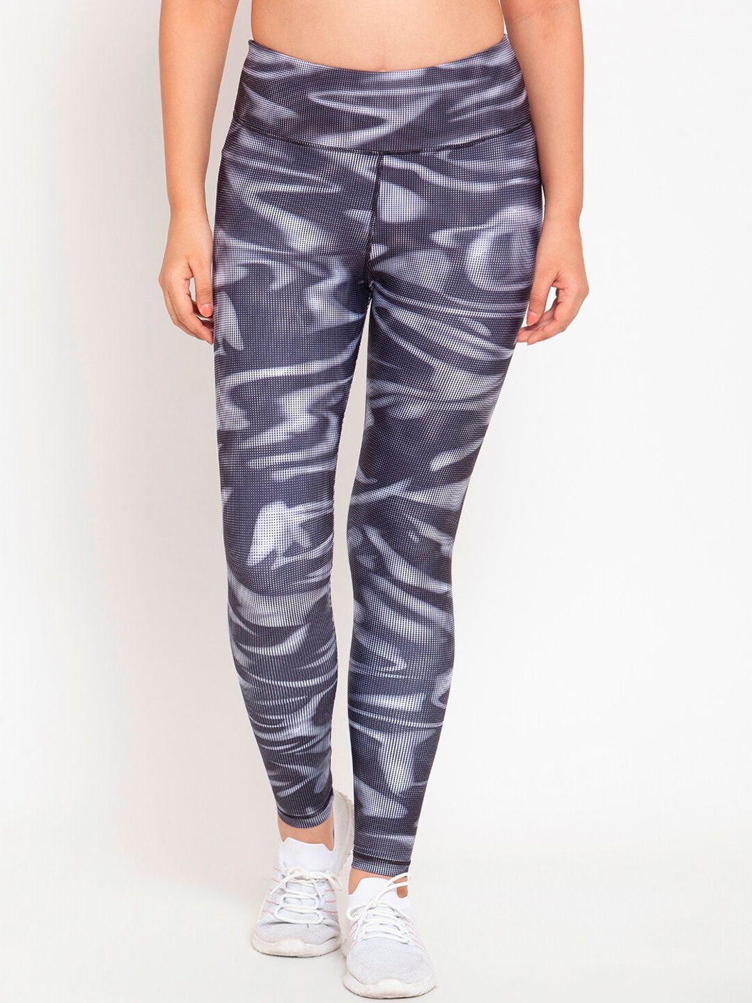 

Boston Club Women Grey & White Printed Tights