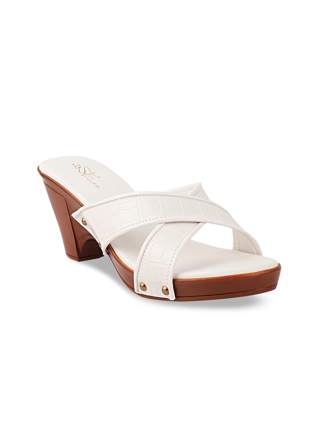 

THE WHITE POLE White Party Block Heels