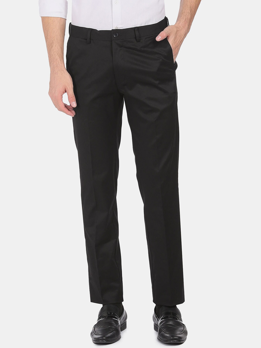 

Arrow Men Black Regular Fit Solid Formal Trousers