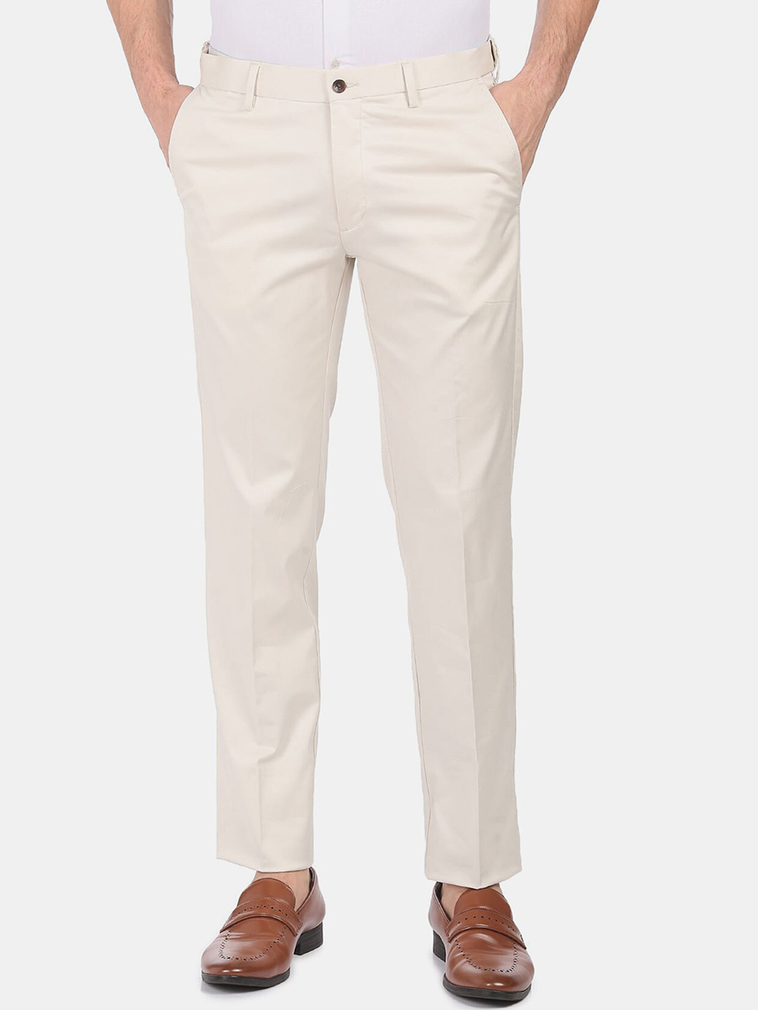 

Arrow Men Off White Regular Fit Formal Trousers