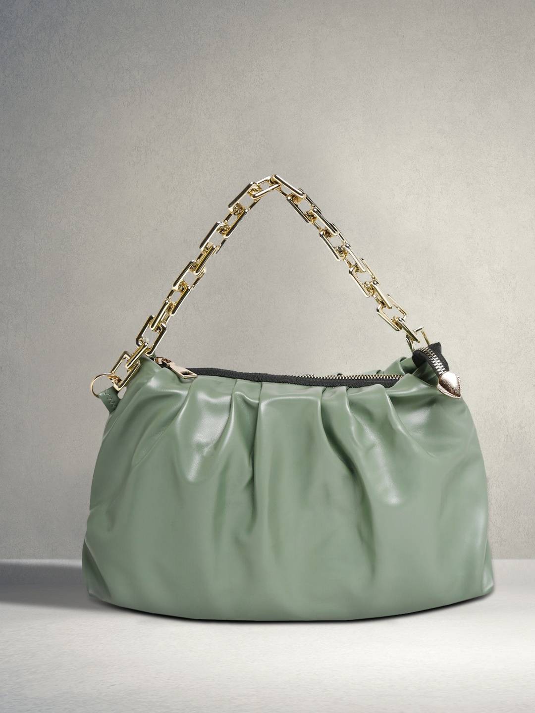 

Apsis Green Structured Hobo Bag