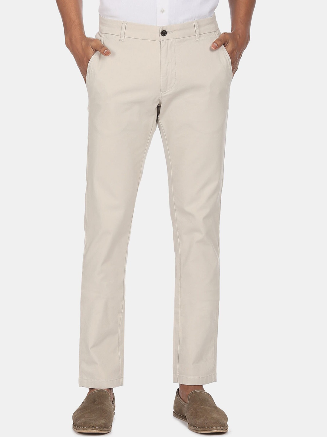 

Arrow Sport Men Beige Slim Fit Low-Rise Chinos Trousers