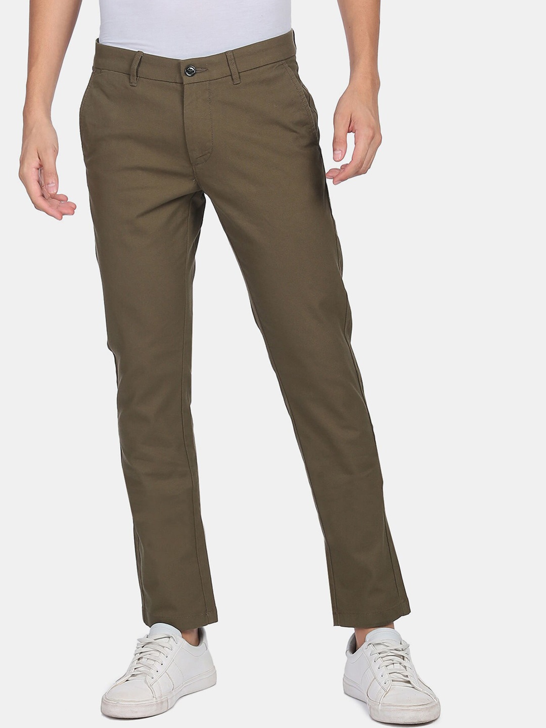 

Arrow Sport Men Green Slim Fit Low-Rise Trouser