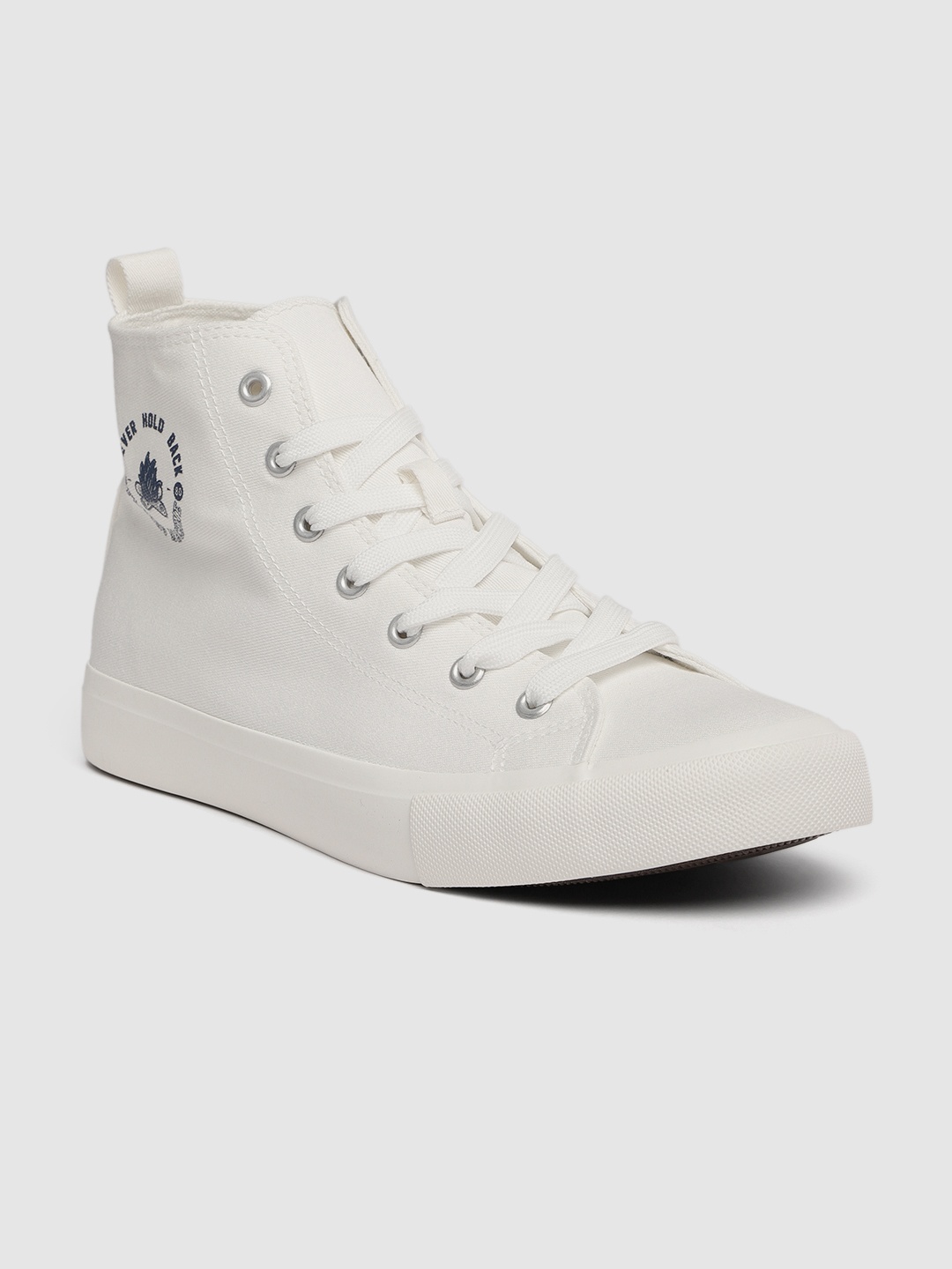 

Flying Machine Men White Mid-Top Sneakers