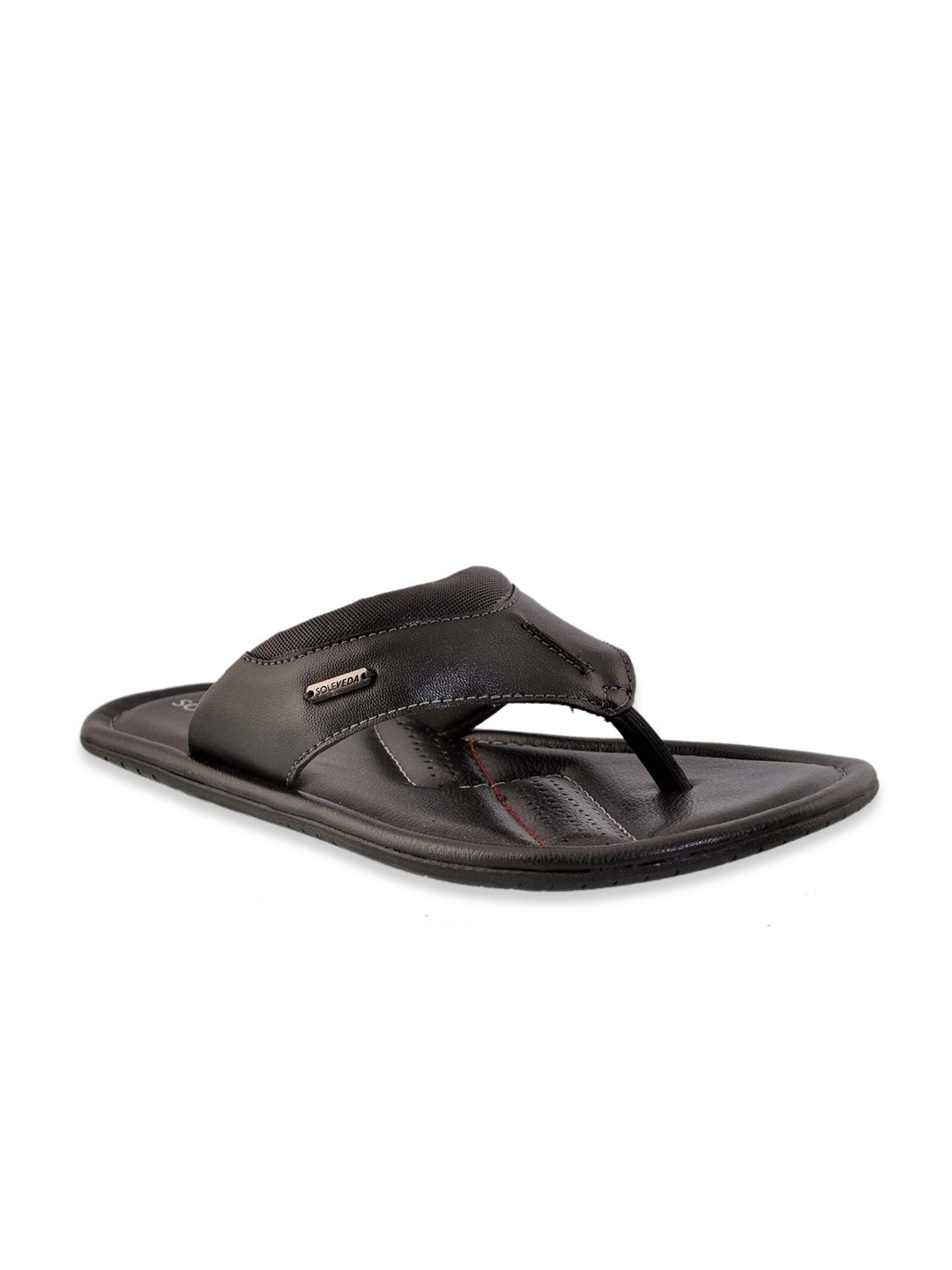 

Buckaroo Men Black Solid Soleveda Leather Comfort Sandals