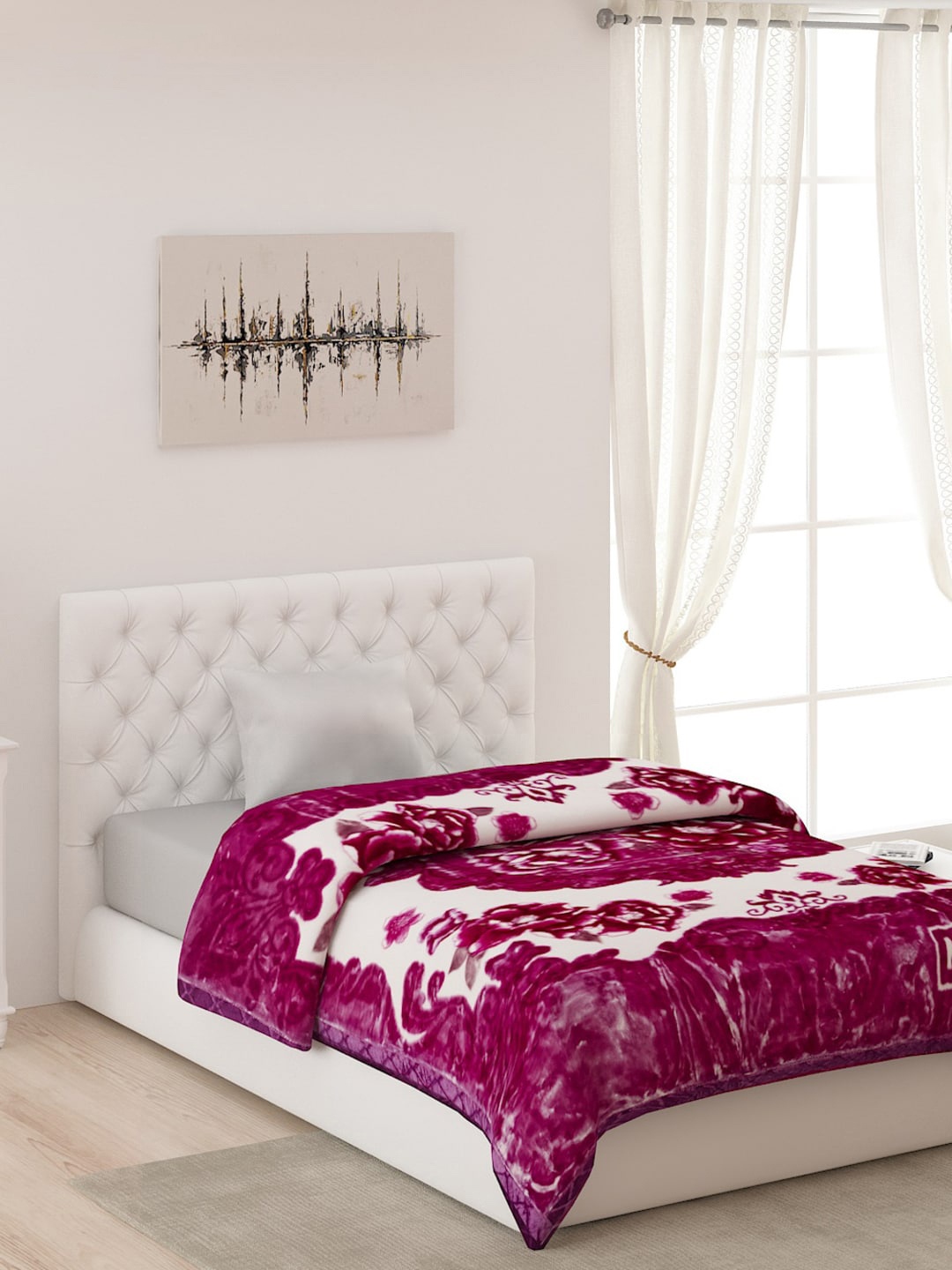 

Monte Carlo Red & White Floral AC Room Single Bed Blanket