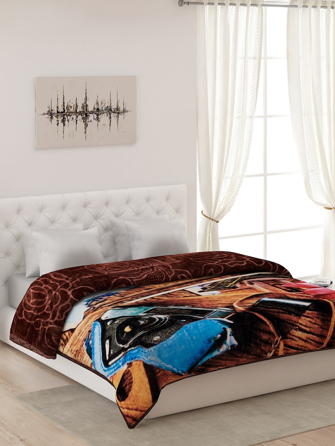 

Monte Carlo Brown & Pink Floral Heavy Winter Double Bed Blanket