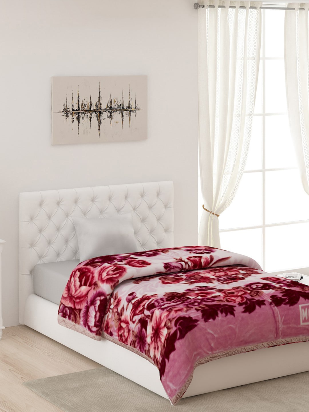 

Monte Carlo Pink & Purple Floral AC Room Single Bed Blanket